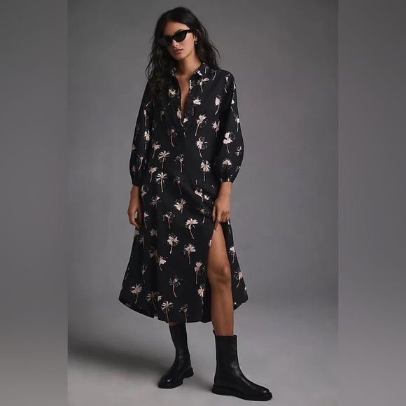 Maeve Button-Front floral Asymmetrical Dress - Picture 1 of 13